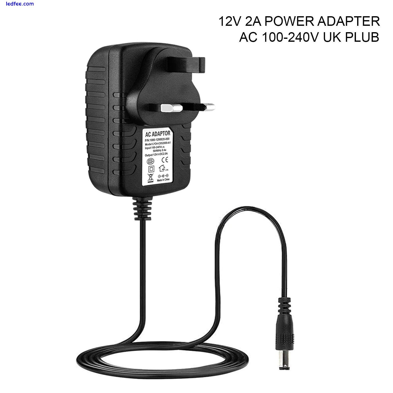 UK Plug AC100-240V DC 12V 2A -10A Power Supply Transformer Adapter For LED Strip 0 