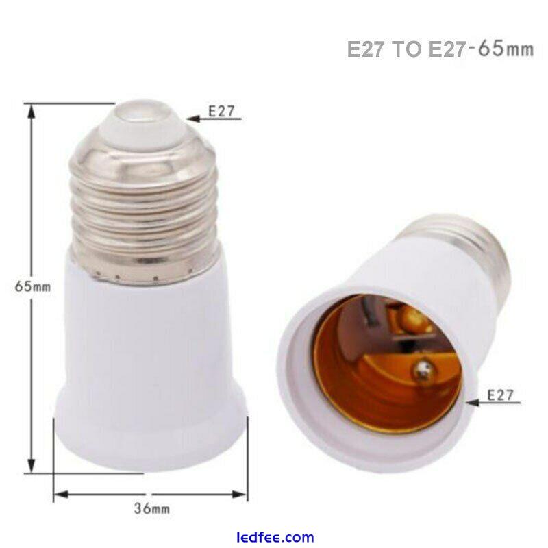 2x E27 to E27 LED Light Extender Adapter Lamp Bulb base Socket Holder Converter 3 