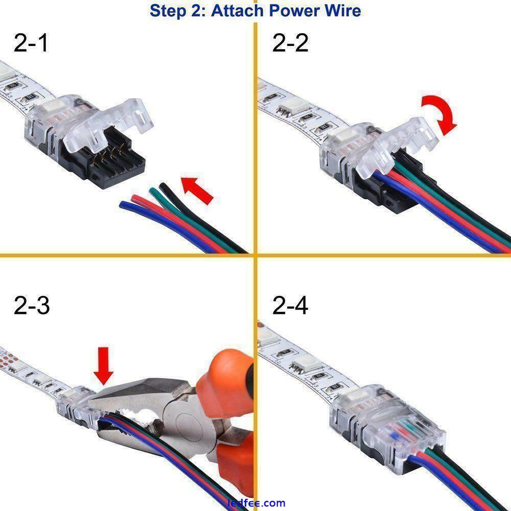 2/4/5PIN HIPPO LED STRIP ADAPTER WIRE CONNECTOR EXTENSION CLIP 5050 5630 3528 4 