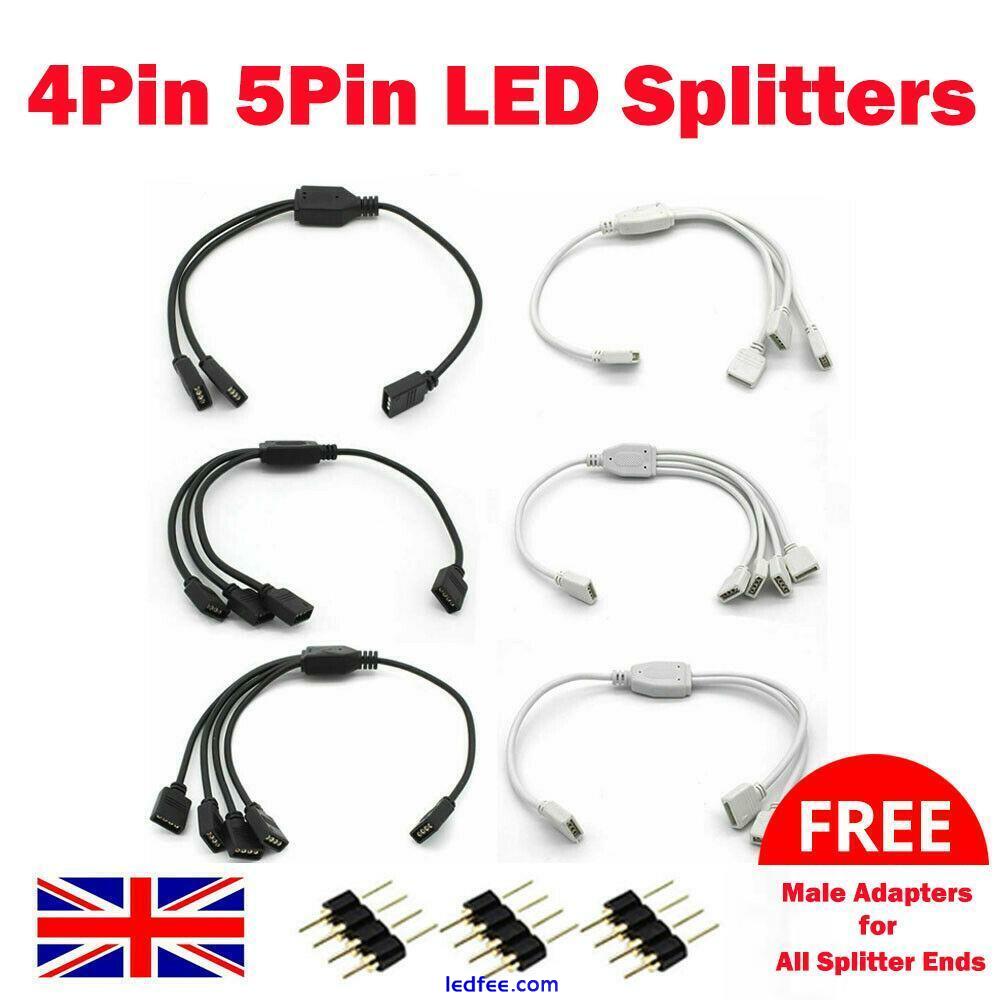 4/5 PINS LED STRIP SPLITTER CABLE 2/3/4 WAY MALE ADAPTER 3528 5050 5630 RGB/W UK 0 