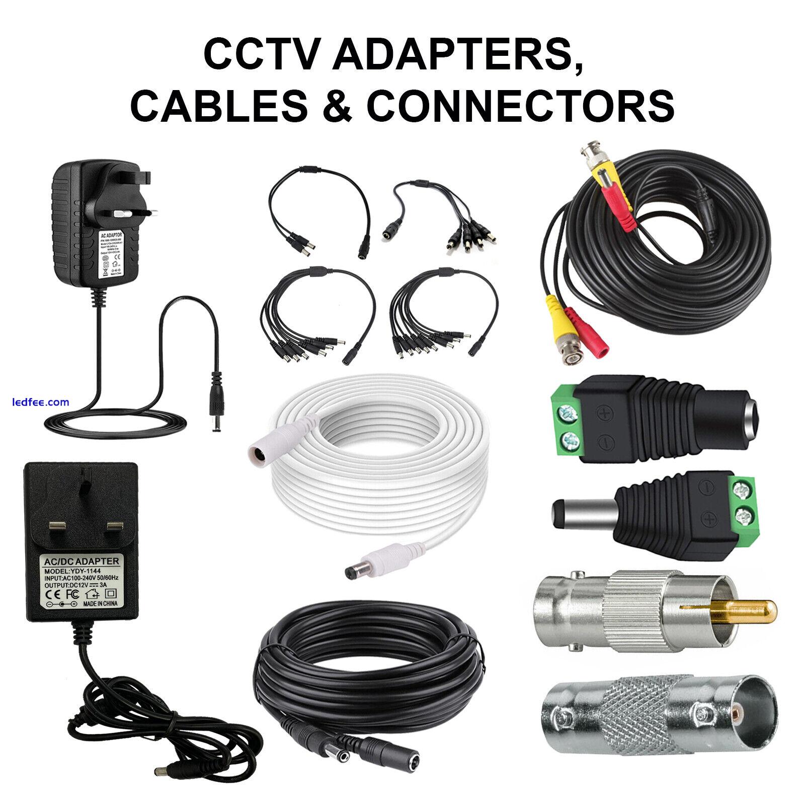 12V 1A 2A 3A Adapters Extension DCE Lead & 5M to 40M BNC Cables for CCTV Cameras 0 