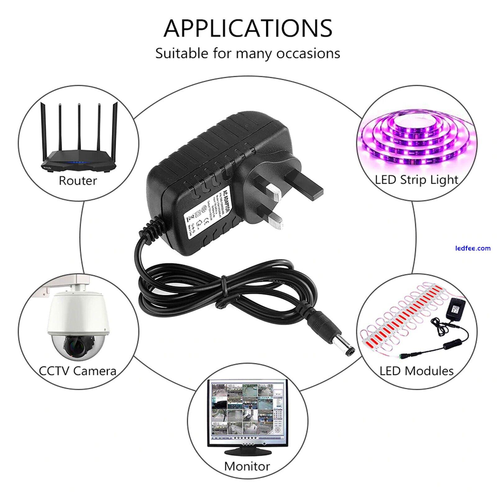 12V 2A AC/DC UK Plug Power Supply Adapter Charger Mains Transformer For LED CCTV 5 