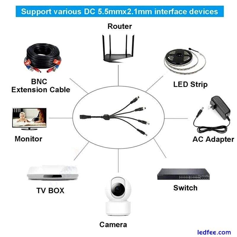 1A 2A 3A Adapter 12V DC Power Supply Splitter DCE BNC For CCTV Camera LED Strip 2 