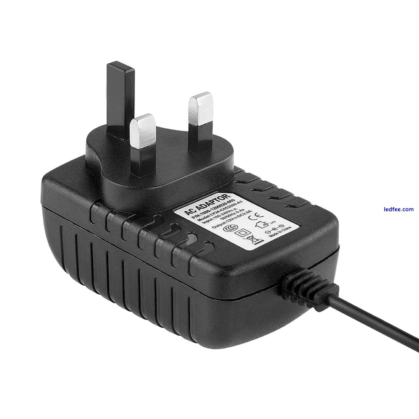 2A 12V UK Plug Power Supply AC DC Adapter Safety Charger LED Strip CCTV Camera 4 