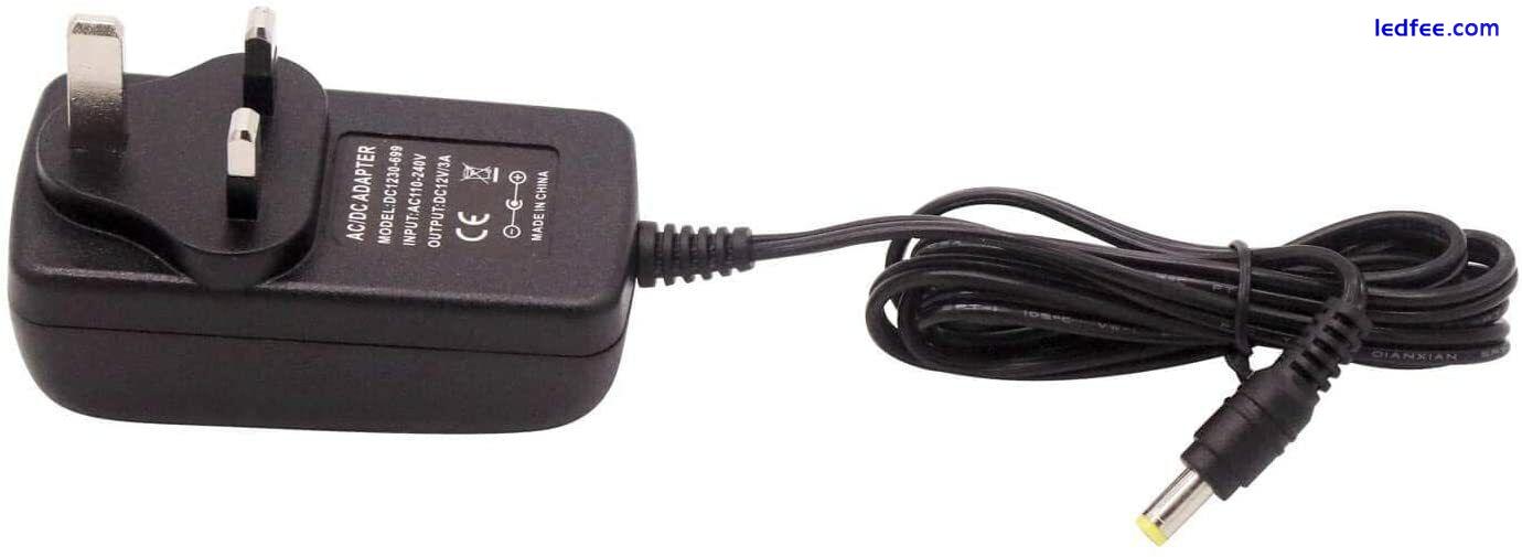 36W 3A 12V Power Supply UK Plug Transformer PSU  LED Light Charger 4 