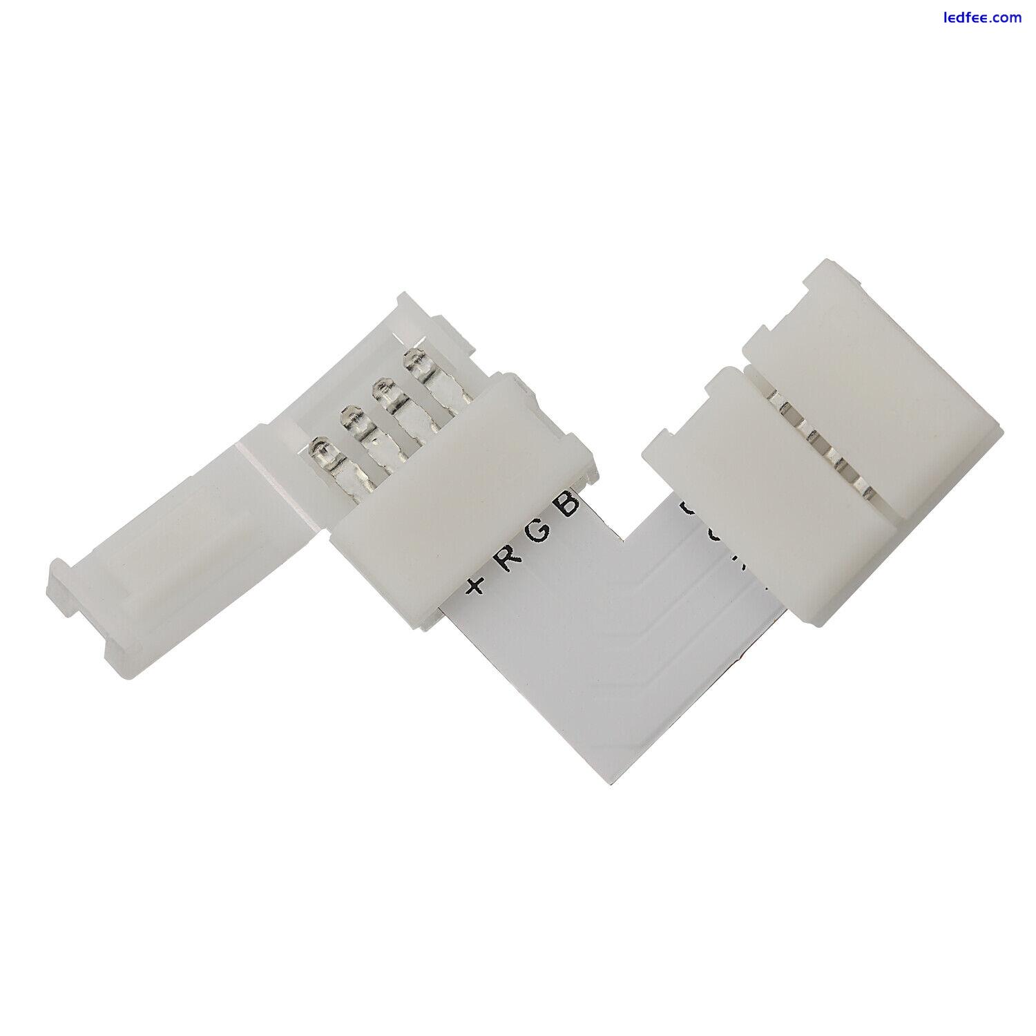 4 Pins Corner L Shape Clip Adapter Connector for 5050 3528 RGB LED Strip Light 2 