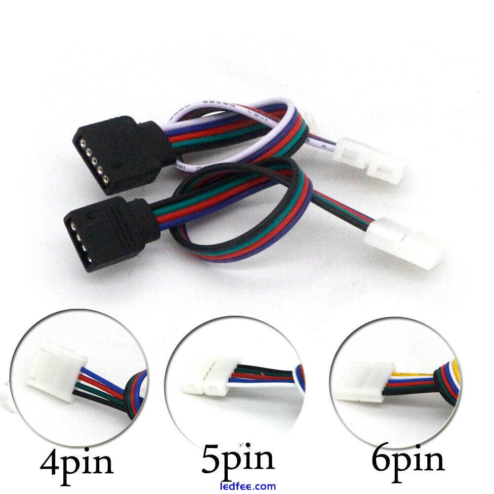2/3/4/5/6pin LED Strip Light Connector Adapter Cable PCB Clip Solderless rgb cct 1 