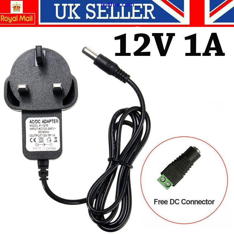 12V 1A  AC/DC UK Power Supply Adapter Safety Charger For LED Strip CCTV Camera 0 