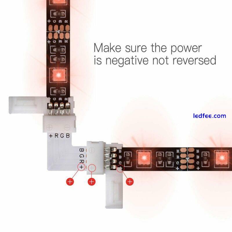 10 X 5050 RGB LED STRIP LIGHT CORNER CONNECTORS L SHAPE ADAPTERS 90 DEGREE JOINT 0 