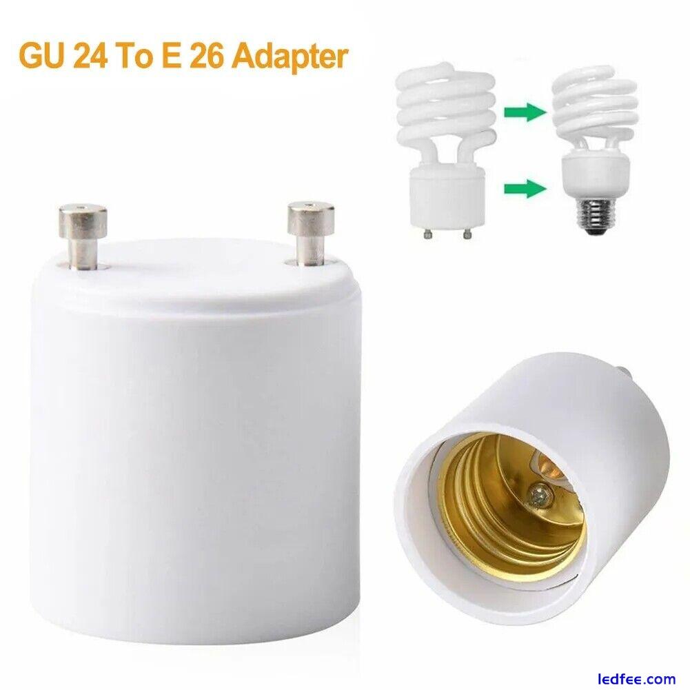 GU24 To E27 /E26 Screw LED Light Lamp Bulb Base Adapter Socket Converter Adaptor 1 