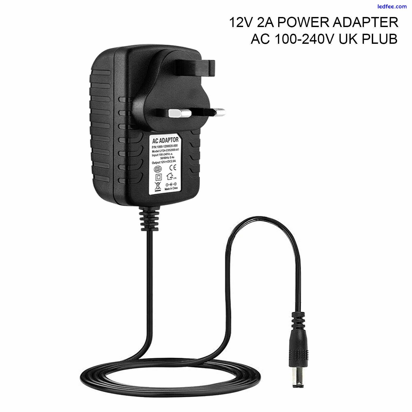 12V 1A 2A AC/DC UK Power Supply Adapter Safety Charger For LED Strip CCTV Camera 4 