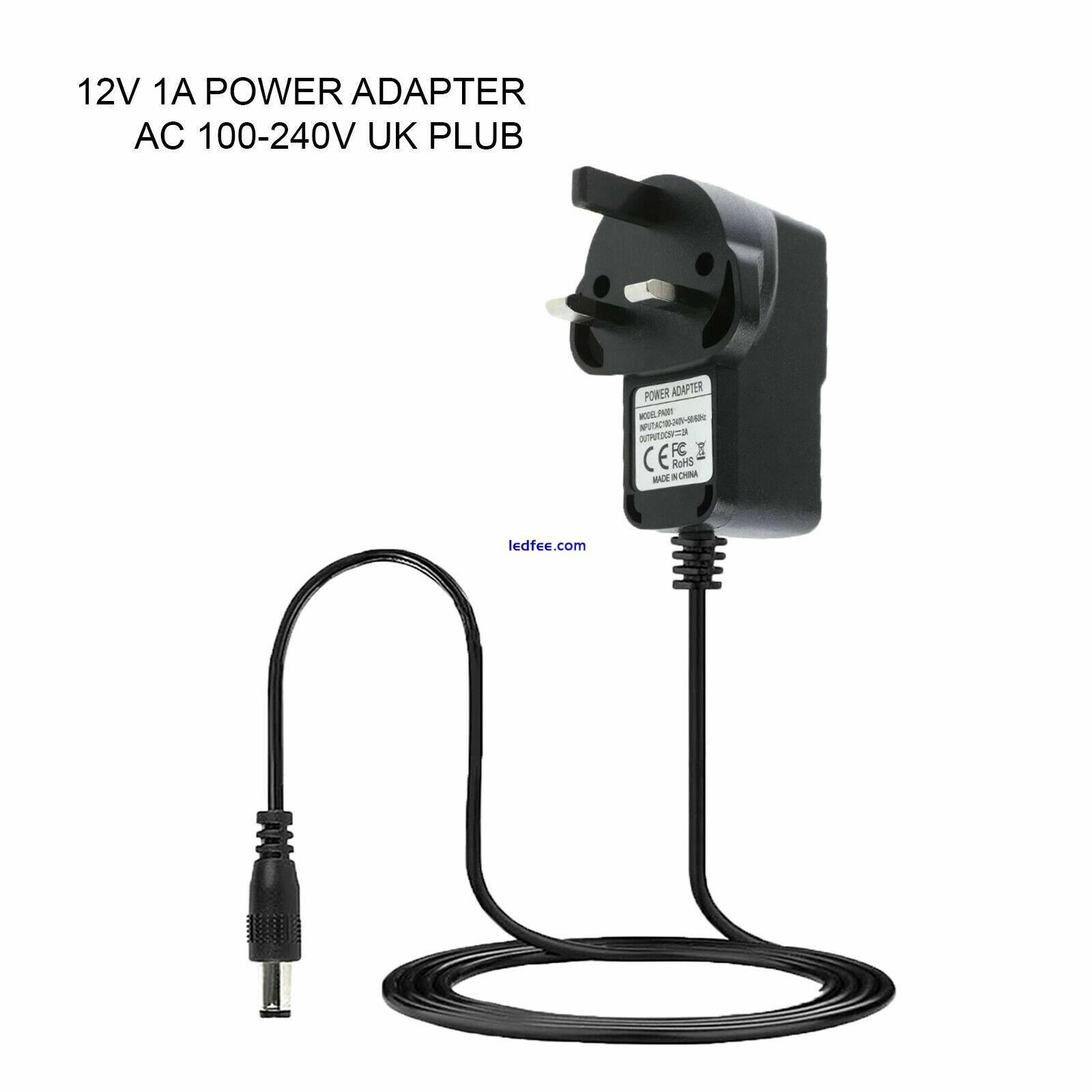 12V 1A 2A AC/DC UK Power Supply Adapter Safety Charger For LED Strip CCTV Camera 3 