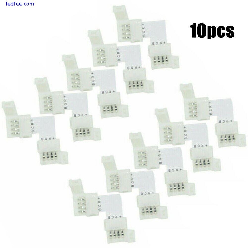 10X 10mm L-Shape 4pin Corner Connector Adapter For 5050/3528 RGB LED Strip Light 3 