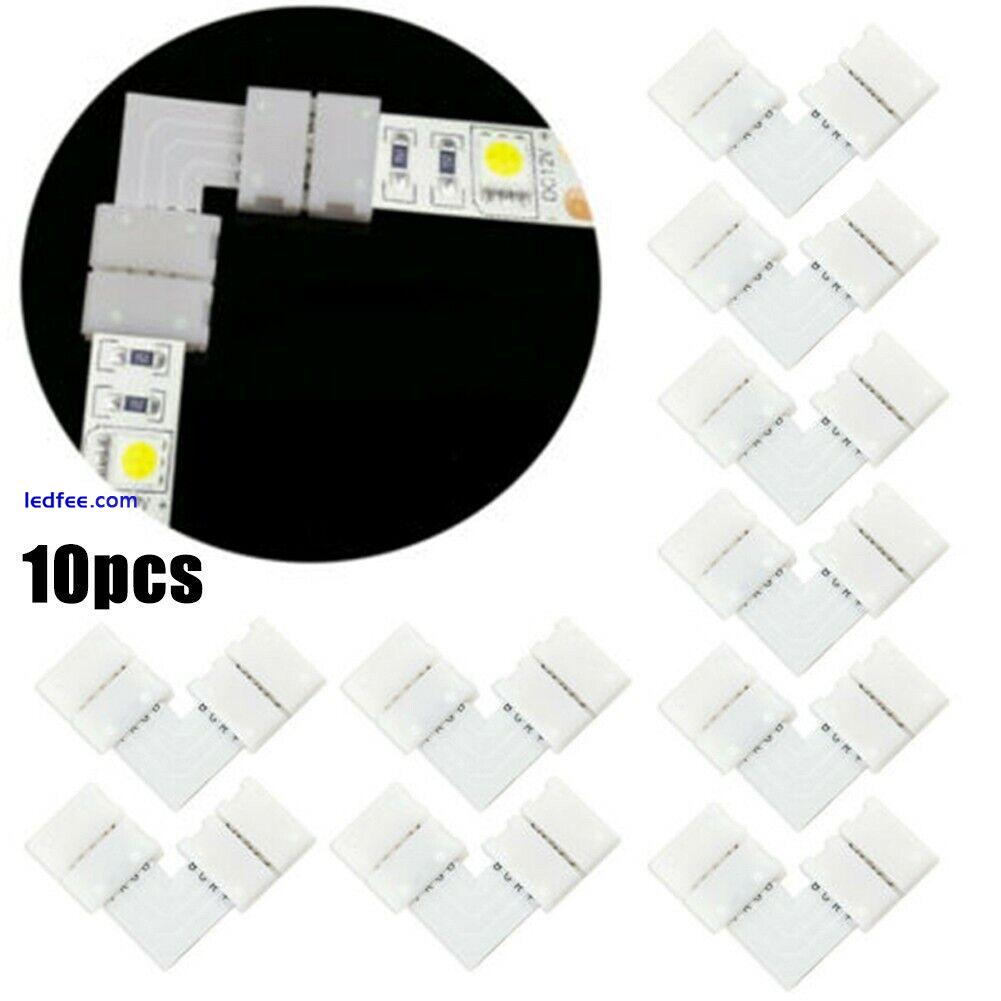 10X 10mm L-Shape 4pin Corner Connector Adapter For 5050/3528 RGB LED Strip Light 4 