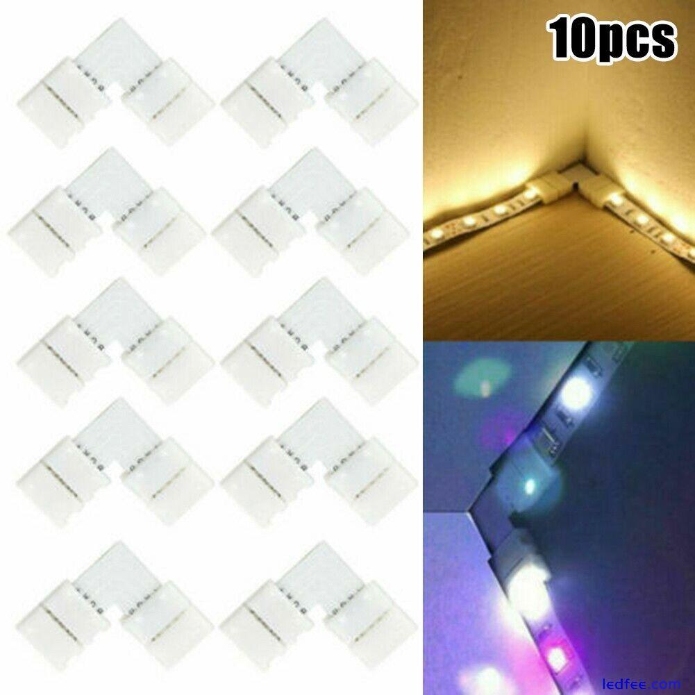 10X 10mm L-Shape 4pin Corner Connector Adapter For 5050/3528 RGB LED Strip Light 1 