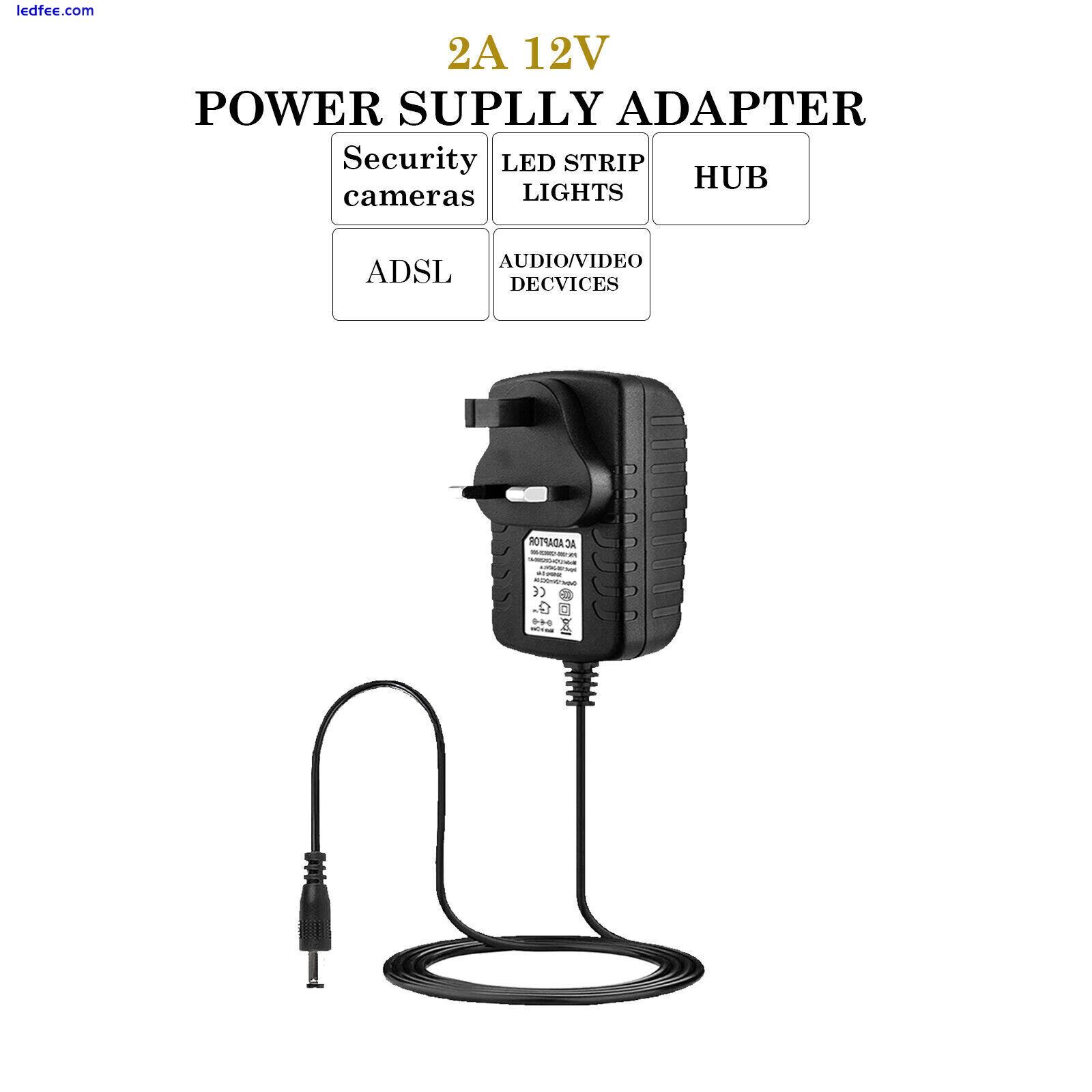 12V 1A-3A Adapter AC/DC UK Power Supply Charger For LED Strip CCTV Camera 1 