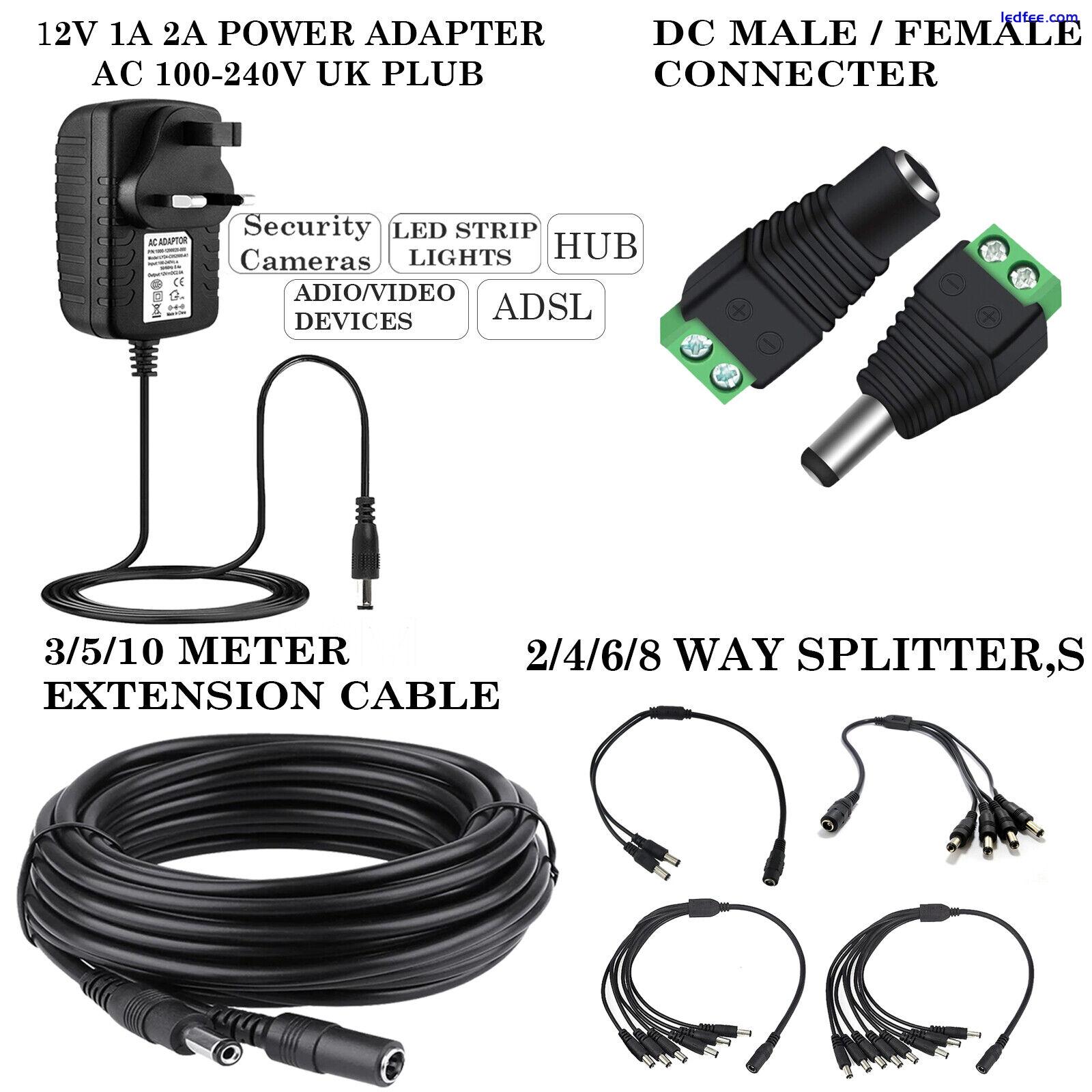 1A 2A 12V AC/DC UK Power Supply Adapter Safety Charger For LED Strip CCTV Camera 0 