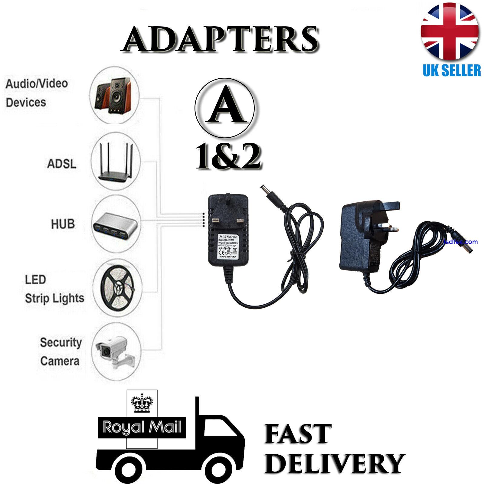 2 x 2A AC/DC UK Power Supply Adapter Safety Charger For LED Strip CCTV Camera 1 