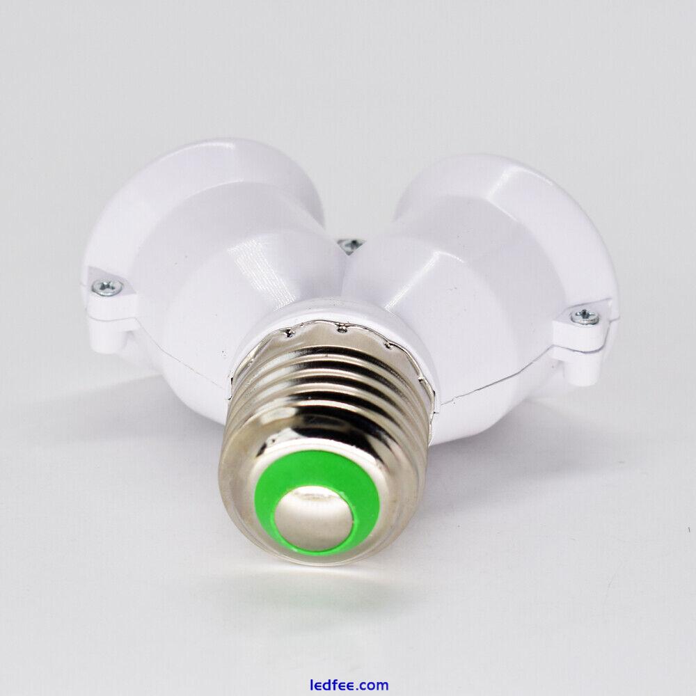 50pcs LED Light Lamp Bulb Socket E27 Male to 2 E27 Female Y Type Spliter Adapter 1 