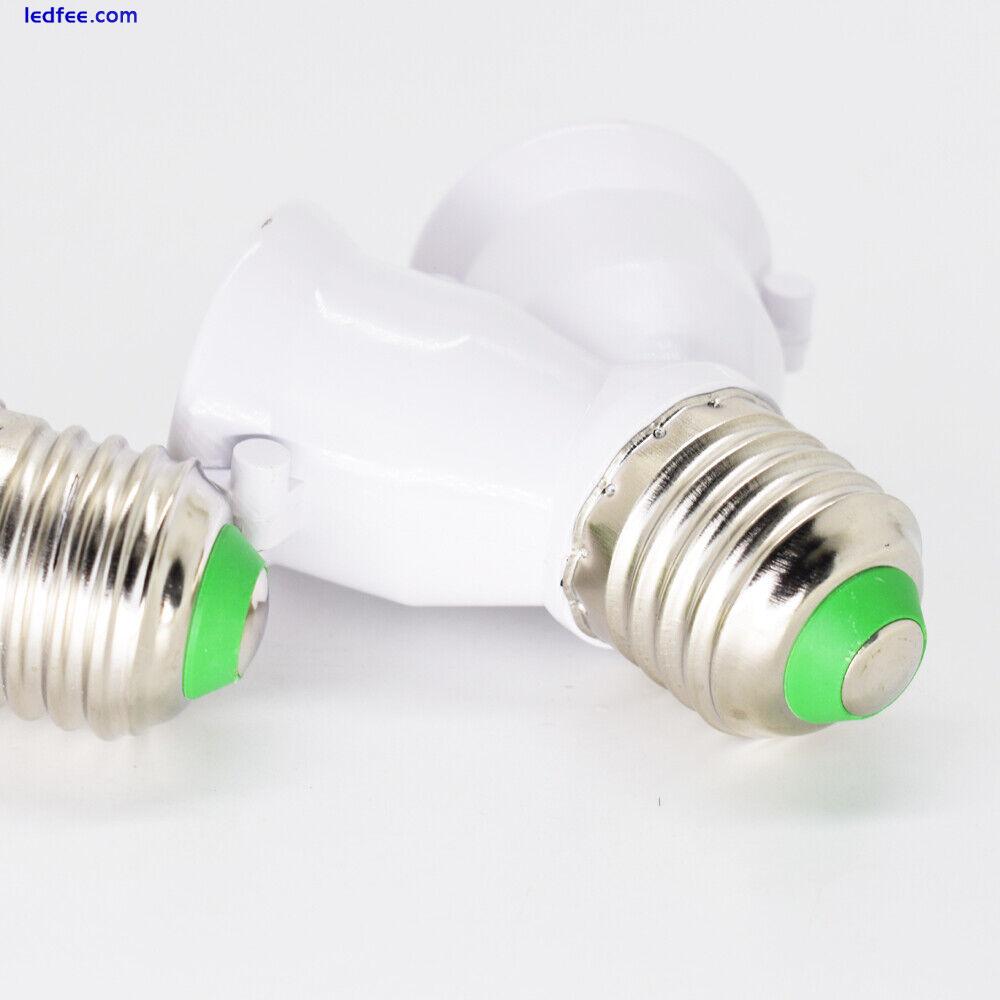 50pcs LED Light Lamp Bulb Socket E27 Male to 2 E27 Female Y Type Spliter Adapter 3 