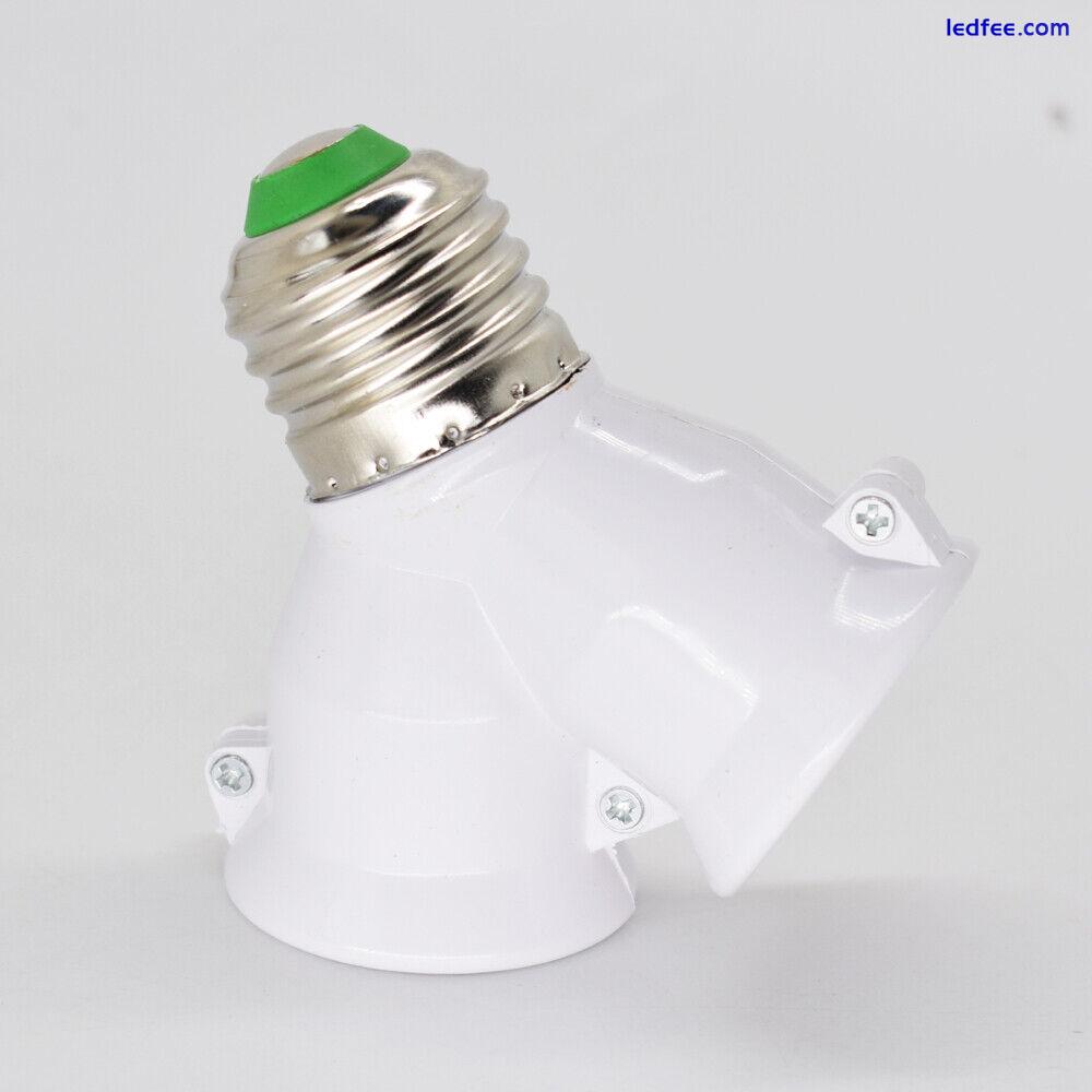 50pcs LED Light Lamp Bulb Socket E27 Male to 2 E27 Female Y Type Spliter Adapter 5 