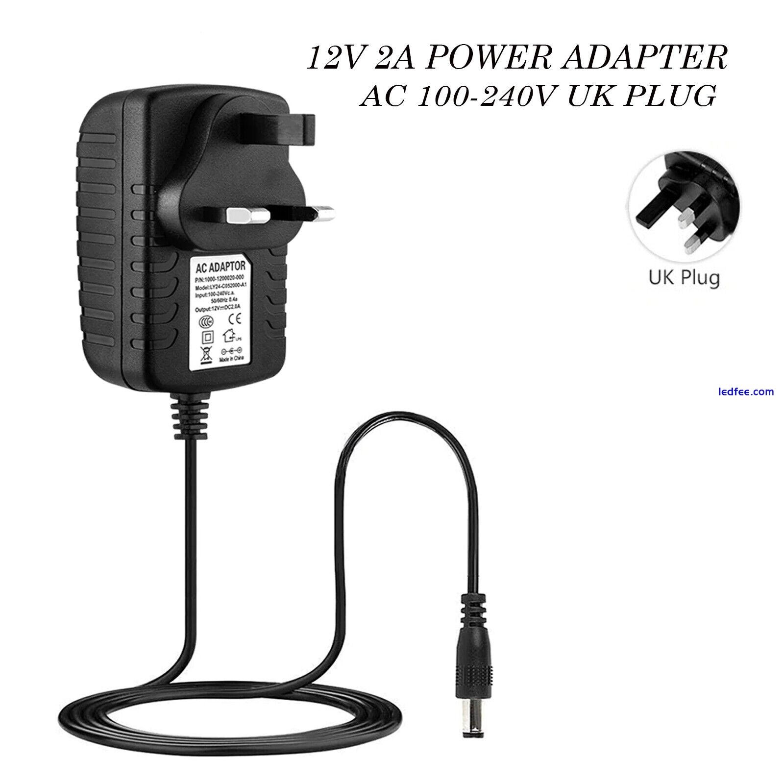 12V 1A 2A AC/DC UK Power Supply Adapter Safety Charger For LED Strip CCTV Camera 5 