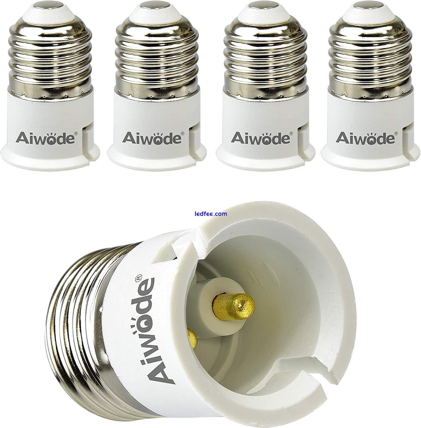 5x Aiwode E27 to B22 Adapter Lamp Socket Converter LED Bulbs and Halogen 0 