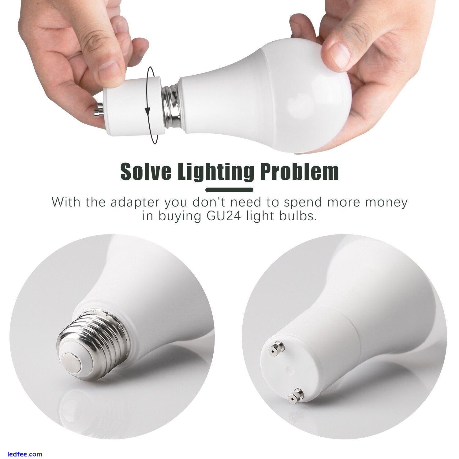 GU24 To E27 /E26 Screw LED Light Lamp Bulb Base Adapter Socket Converter Adaptor 0 