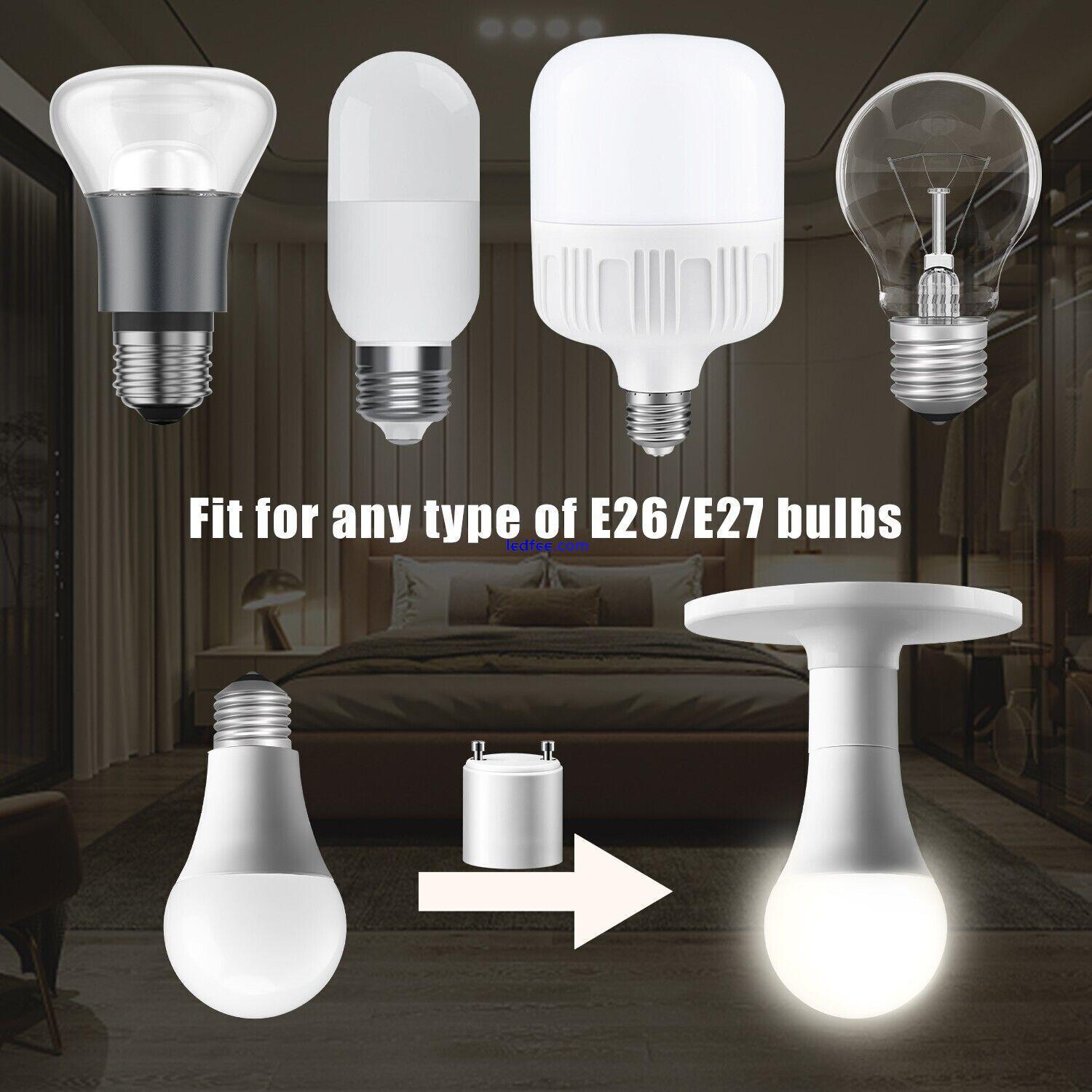 GU24 To E27 /E26 Screw LED Light Lamp Bulb Base Adapter Socket Converter Adaptor 5 