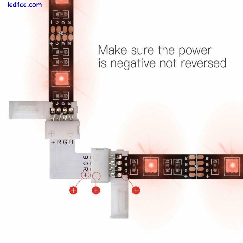 5 X 5050 RGB LED STRIP LIGHT L SHAPE CORNER CONNECTORS ADAPTERS 90 DEGREE JOINT 0 