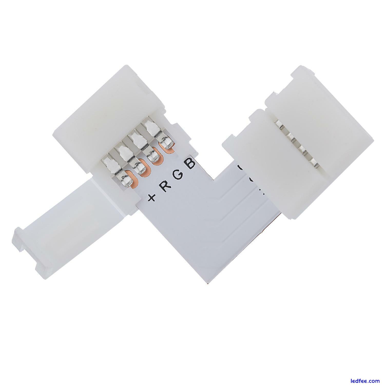 5 X 5050 RGB LED STRIP LIGHT L SHAPE CORNER CONNECTORS ADAPTERS 90 DEGREE JOINT 2 