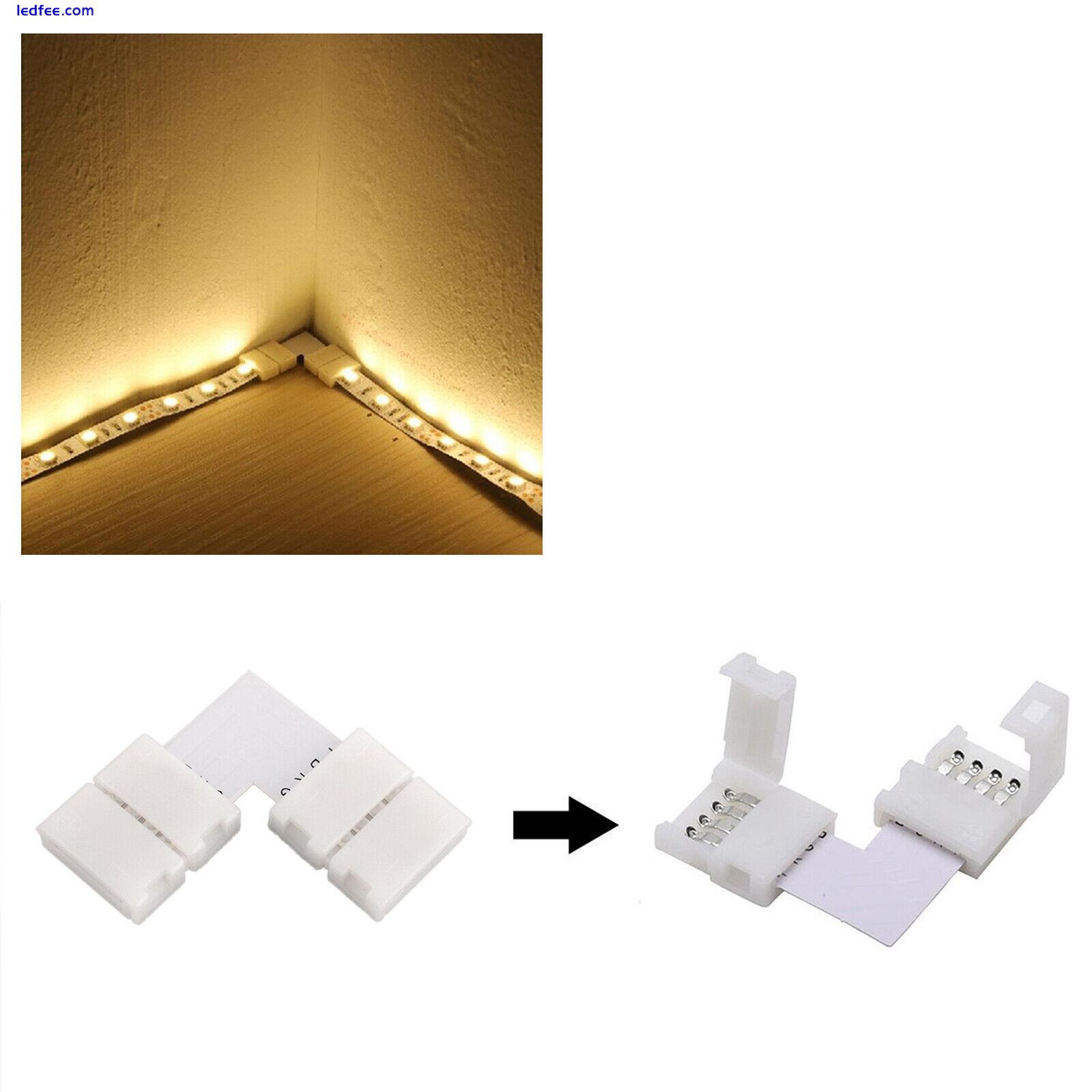 5 X 5050 RGB LED STRIP LIGHT L SHAPE CORNER CONNECTORS ADAPTERS 90 DEGREE JOINT 5 