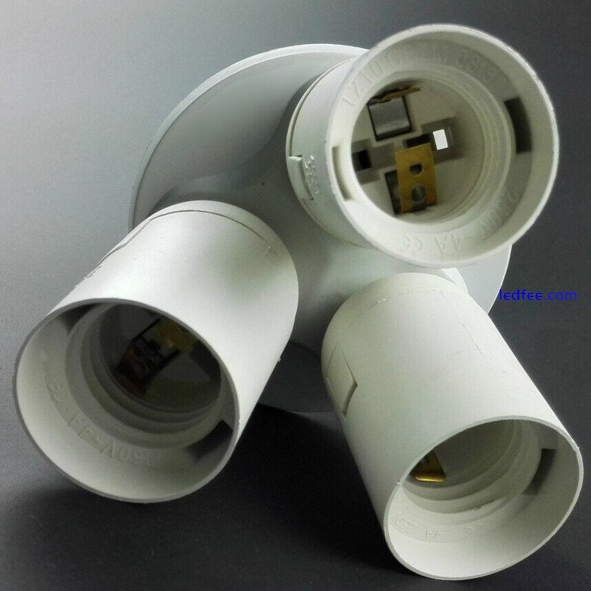 3 to 1 Light Socket E26 Splitter Lamp Base Adapter for Standard LED & CFL Bulbs 0 