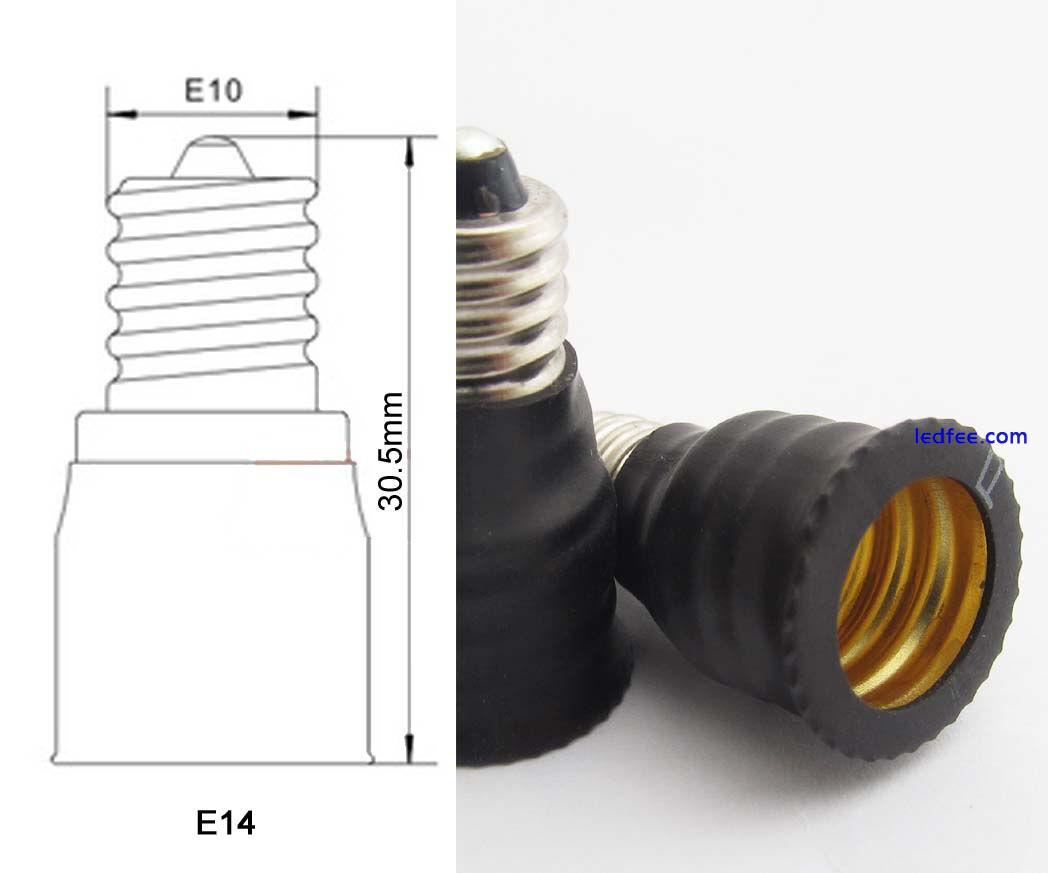 10pcs Base LED Light Bulb Adapter Holder Socket Converter E10 Male to E14 Female 0 