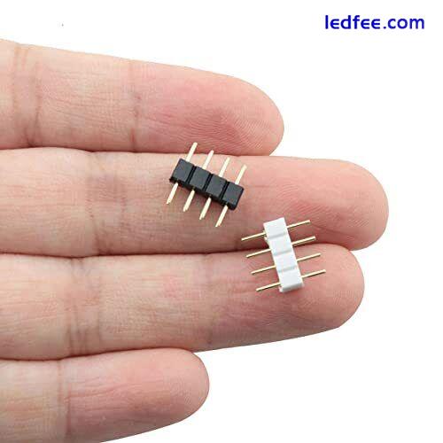 60pcs 4-Pin Male Needle Dual 4-Pin LED Connector Adapter 4 Pin RGB LED  3 