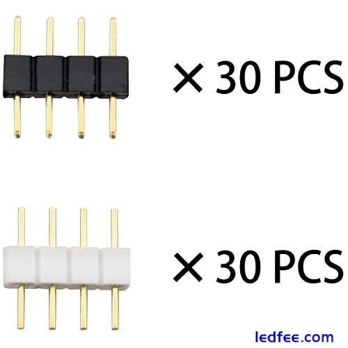 60pcs 4-Pin Male Needle Dual 4-Pin LED Connector Adapter 4 Pin RGB LED  0 