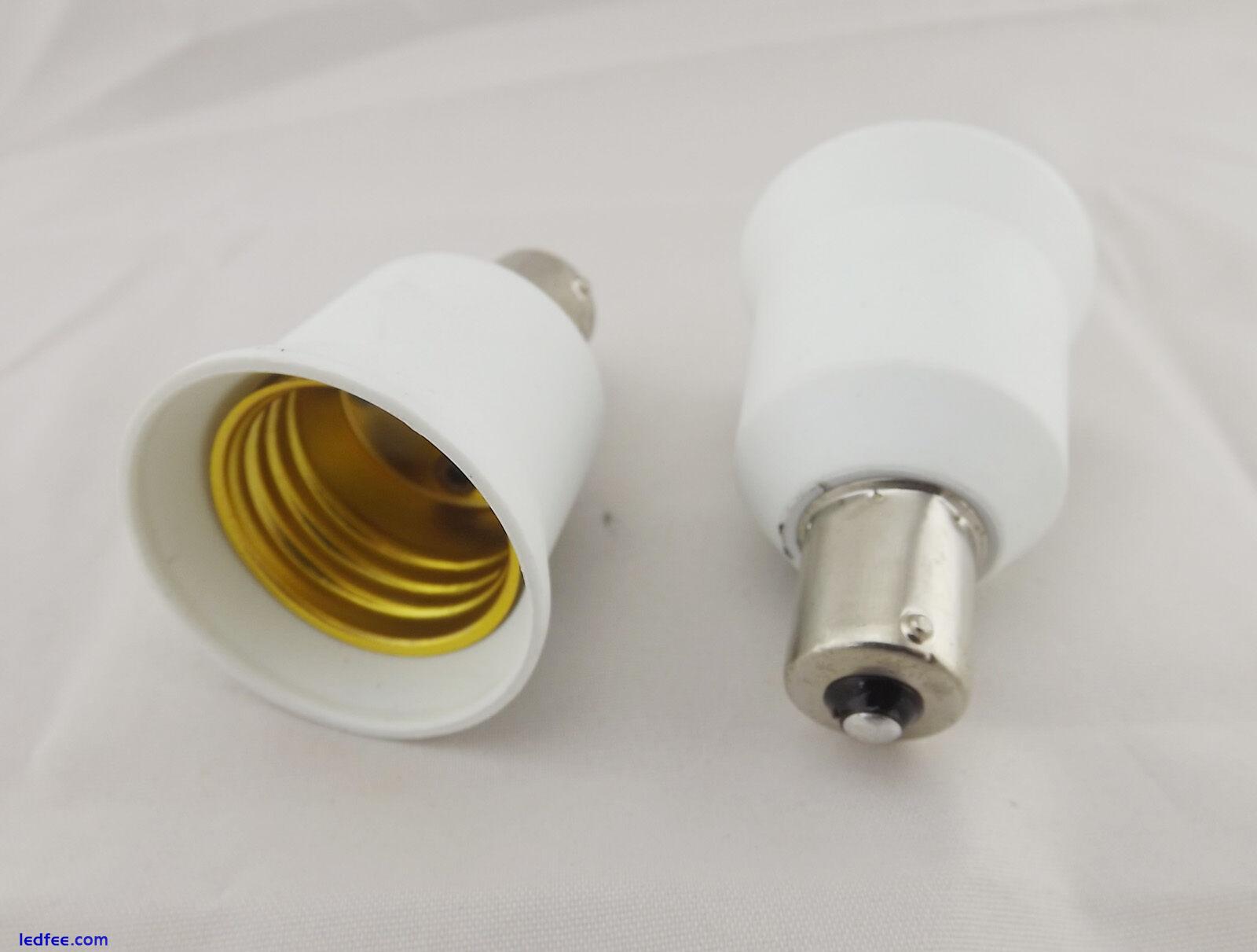 LED Light Bulb Lamp Adapter BA15S To E26 Socket Base Halogen CFL Converter Hold 2 