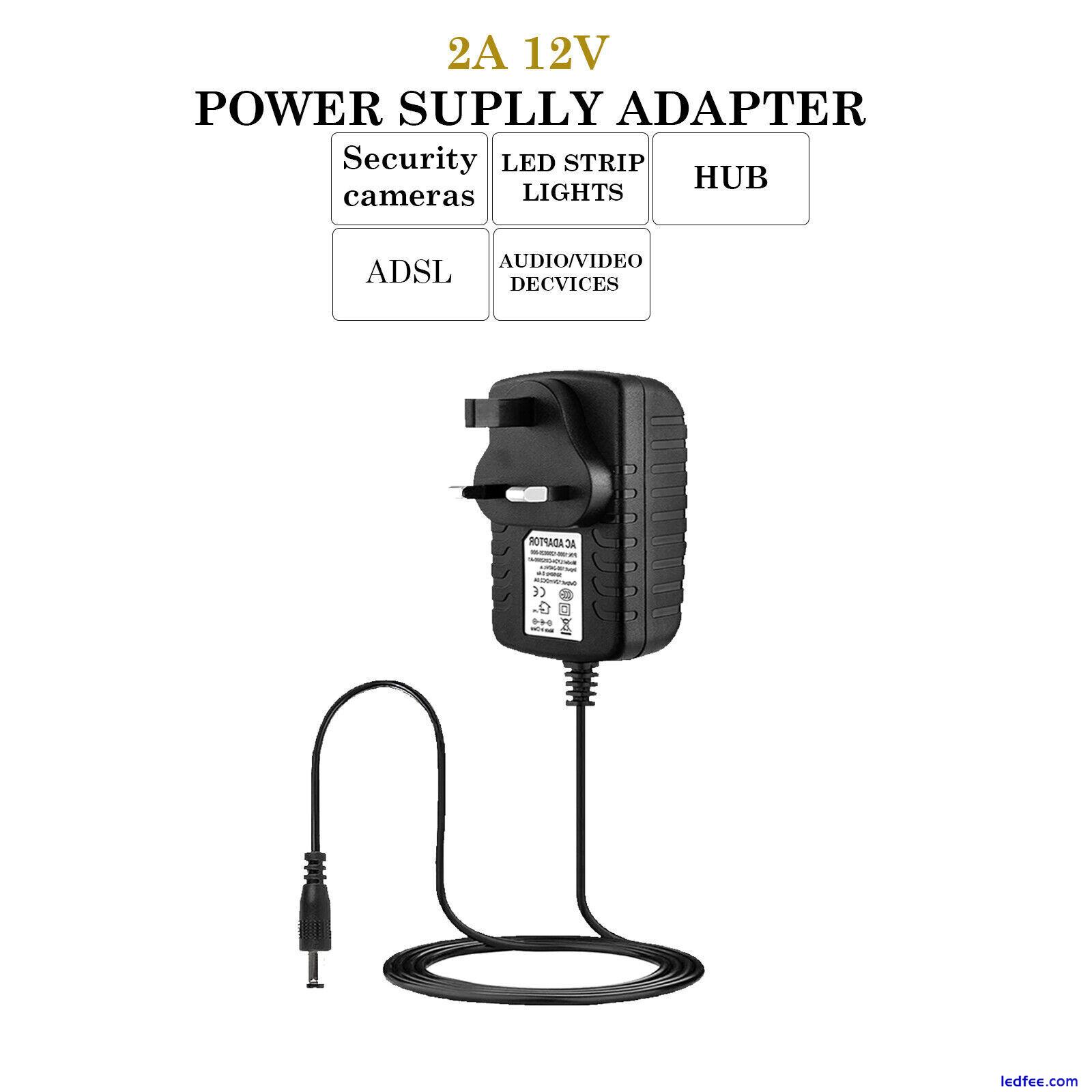 12V 1A 2A AC/DC Power Supply Adapter Safety Charger For LED Strip CCTV Camera 0 