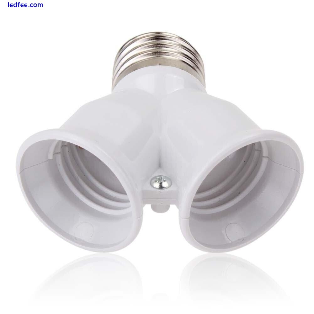 2x E27 Sockel Adapter 2 Wege Lichtverteiler Konverter Für Standard LED Lampen 2 