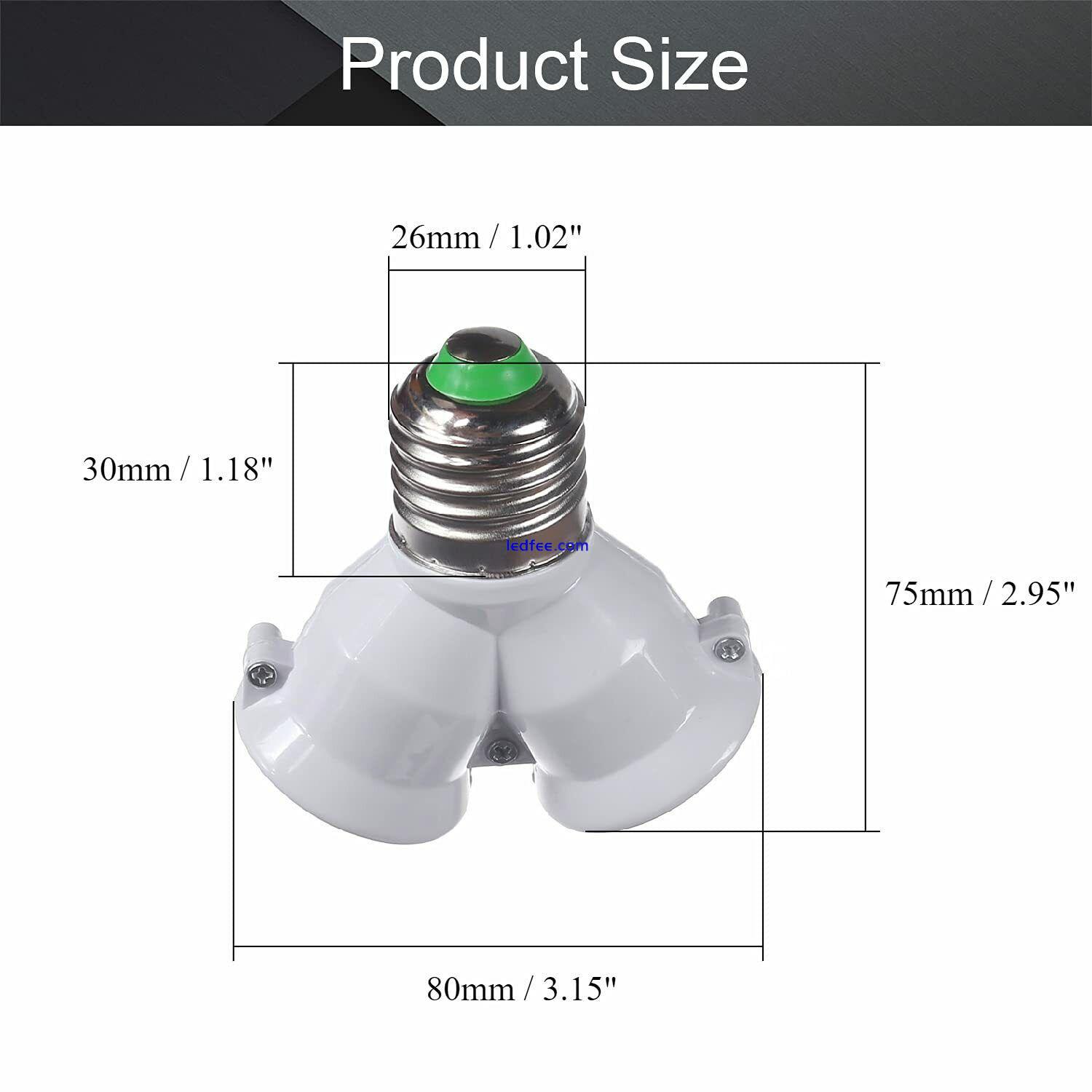 2x E27 Sockel Adapter 2 Wege Lichtverteiler Konverter Für Standard LED Lampen 5 