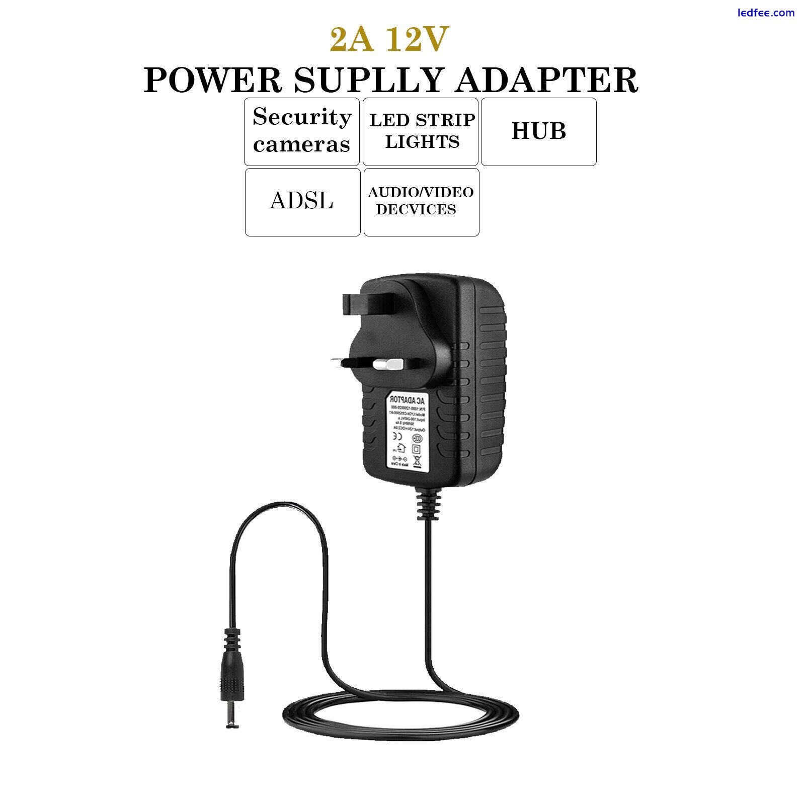 12V 1A 2A AC/DC UK Power Supply Adapter Safety Charger For LED Strip CCTV Camera 0 