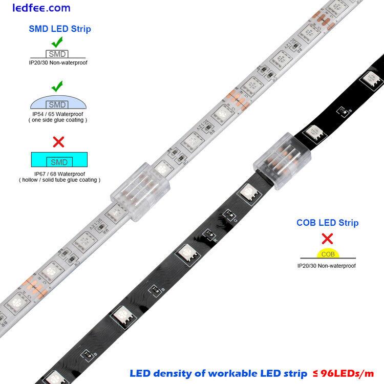 Solderless LED Adapter Light Connectors for 8mm 10mm 4 Pin RGB LED Strip Lights 0 