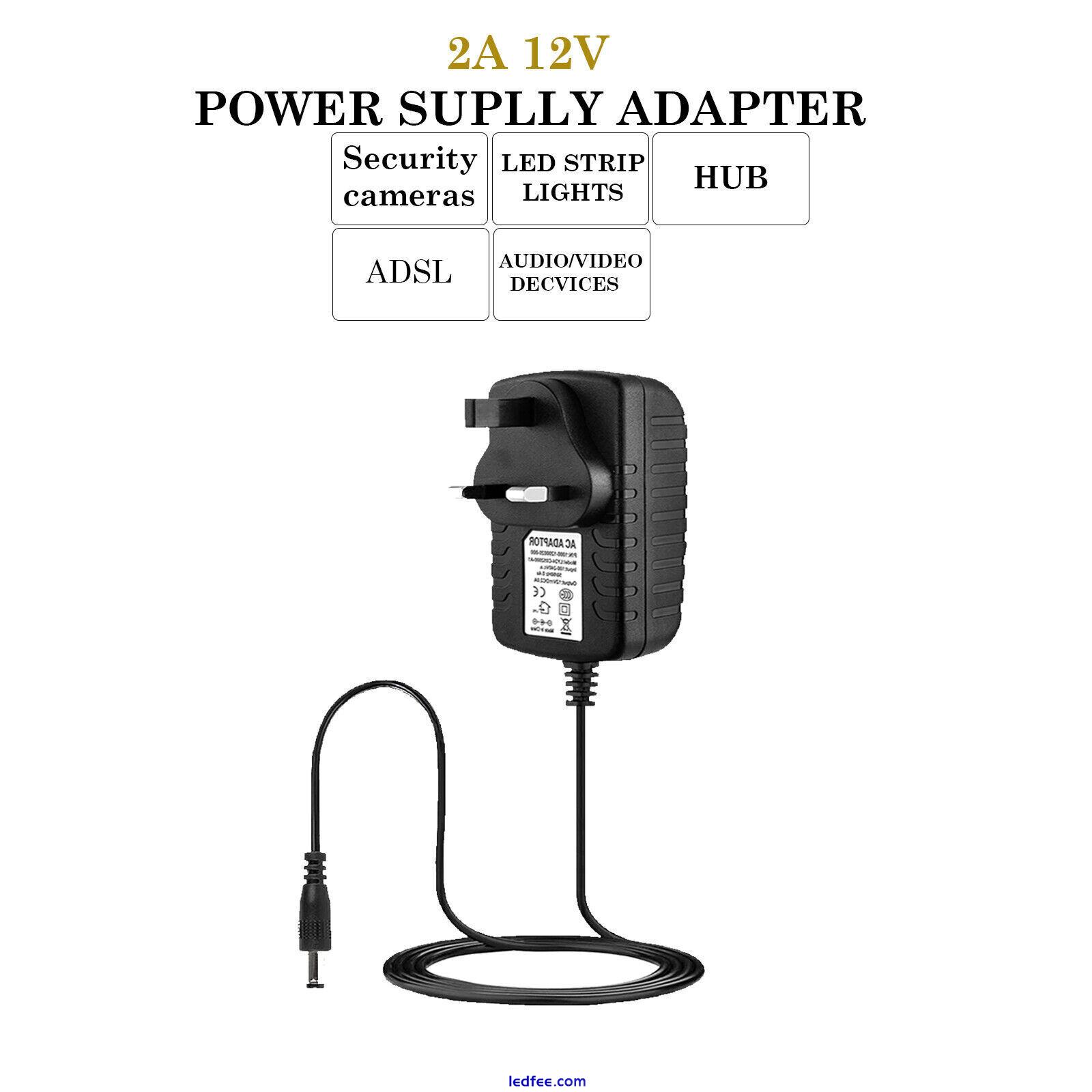 12V 1A 2A Adapter AC/DC UK Power Supply Safety Charger For LED Strip CCTV Camera 0 