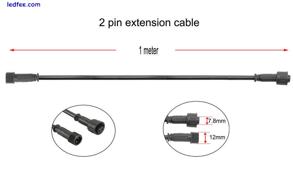 1M/2M/3M Verlängerungskabel Cable Zubehör für LED Außen Lampe Einbaustrahler 4 