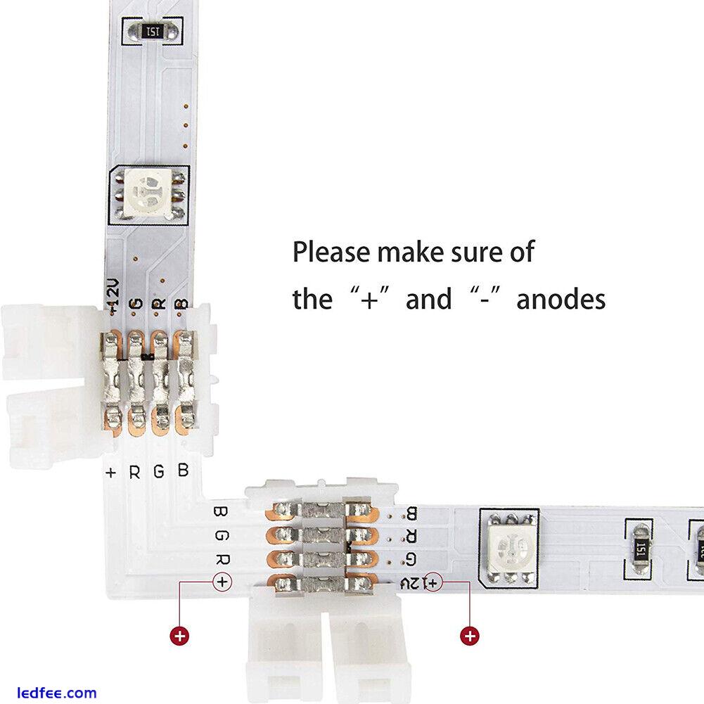 95Pcs 4 Pin RGB 5050 LED Connector for LED Strip Light Connectors Accessories 2 