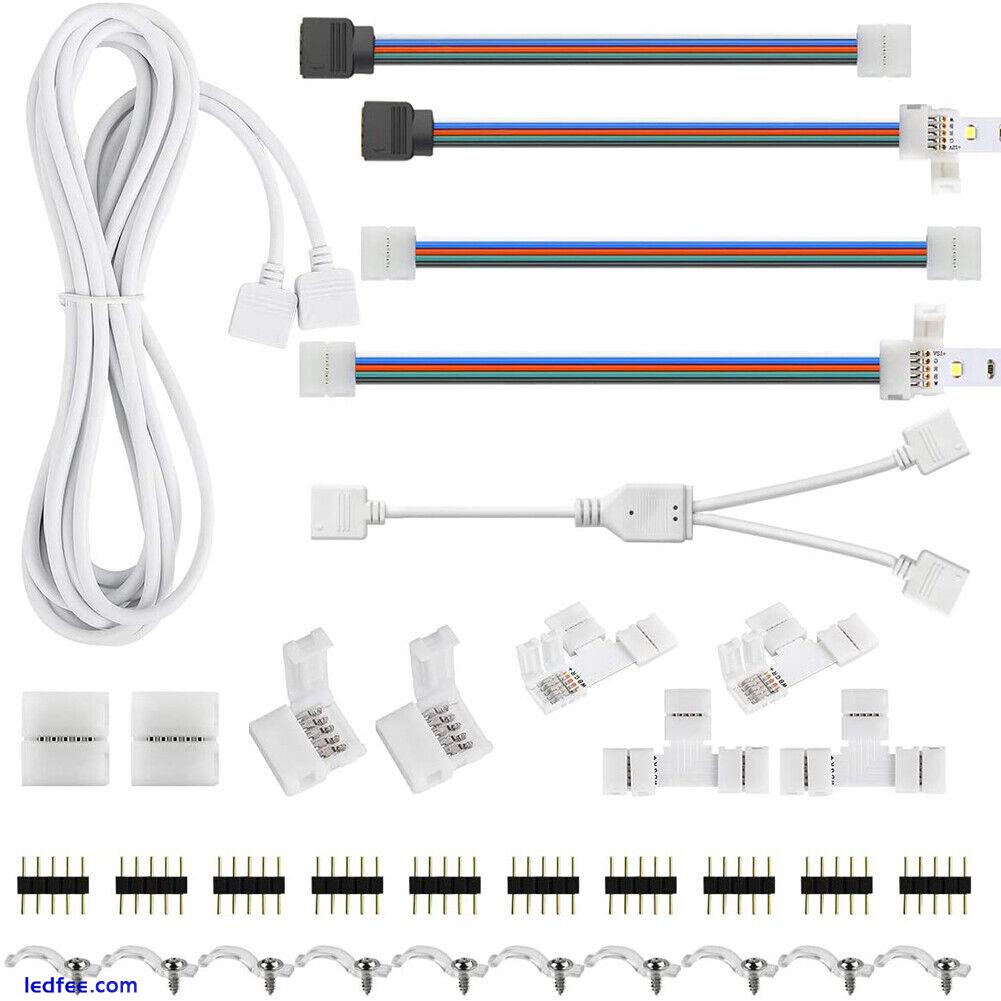95Pcs 4 Pin RGB 5050 LED Connector for LED Strip Light Connectors Accessories 0 