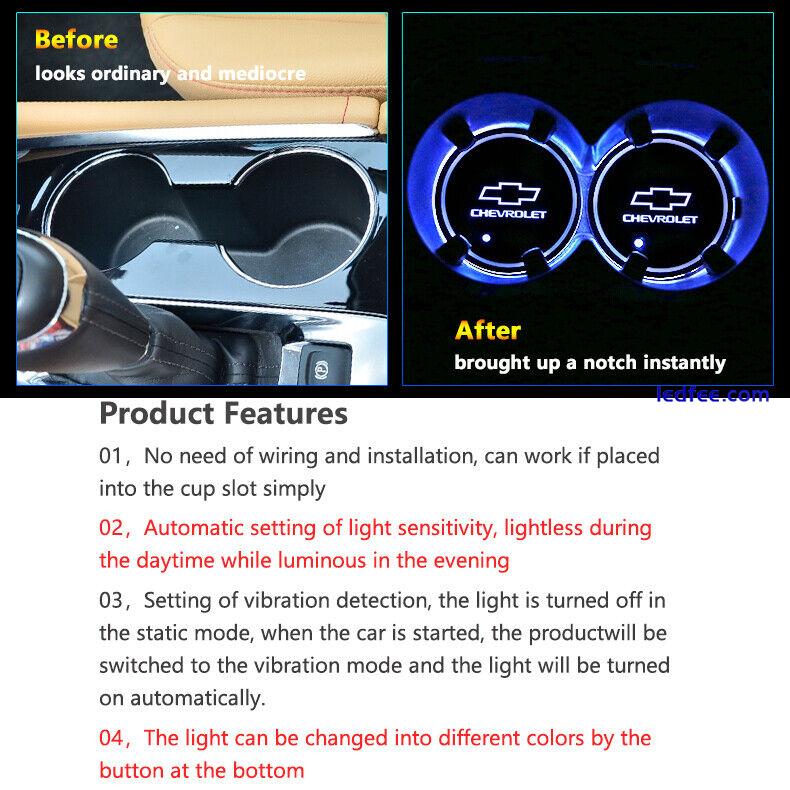 2pcs Colorful Car LED Lighting Lamps Accessories For Chevrolet Interior Lights 1 