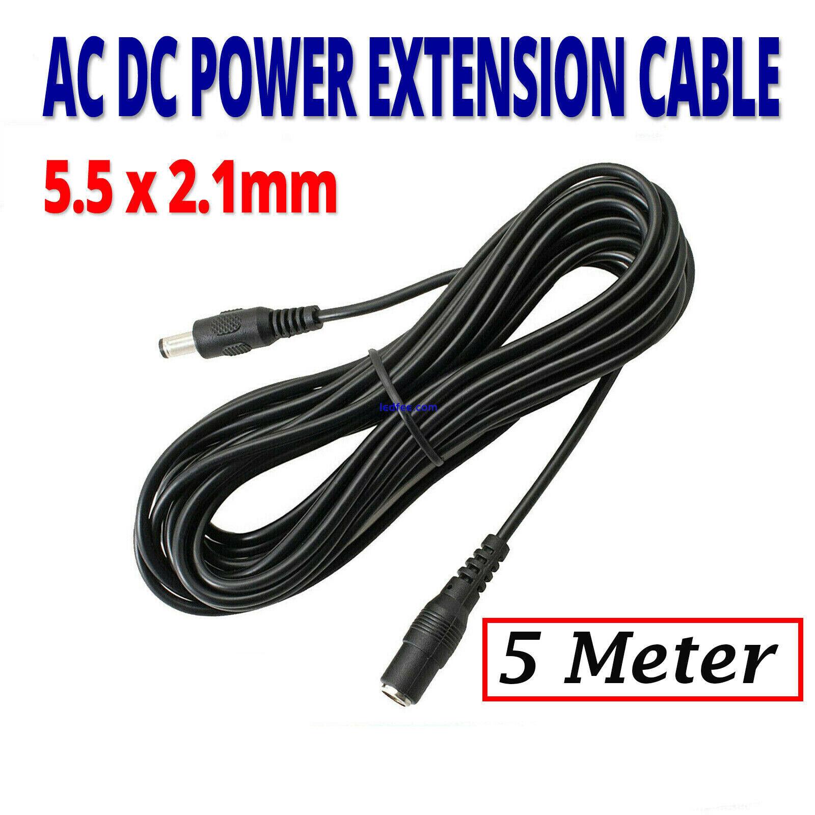 5 Meter 12V DC Power Supply Extension Cable for CCTV Camera/DVR/LED strips Etc 1 