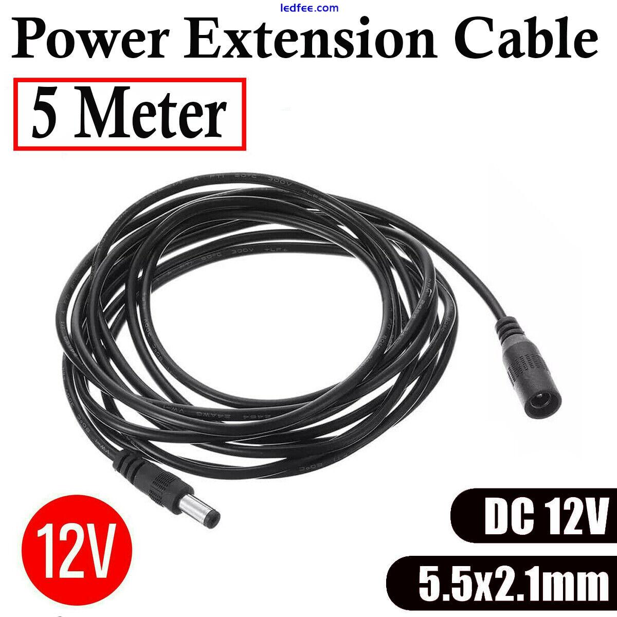 5 Meter 12V DC Power Supply Extension Cable for CCTV Camera/DVR/LED strips Etc 0 