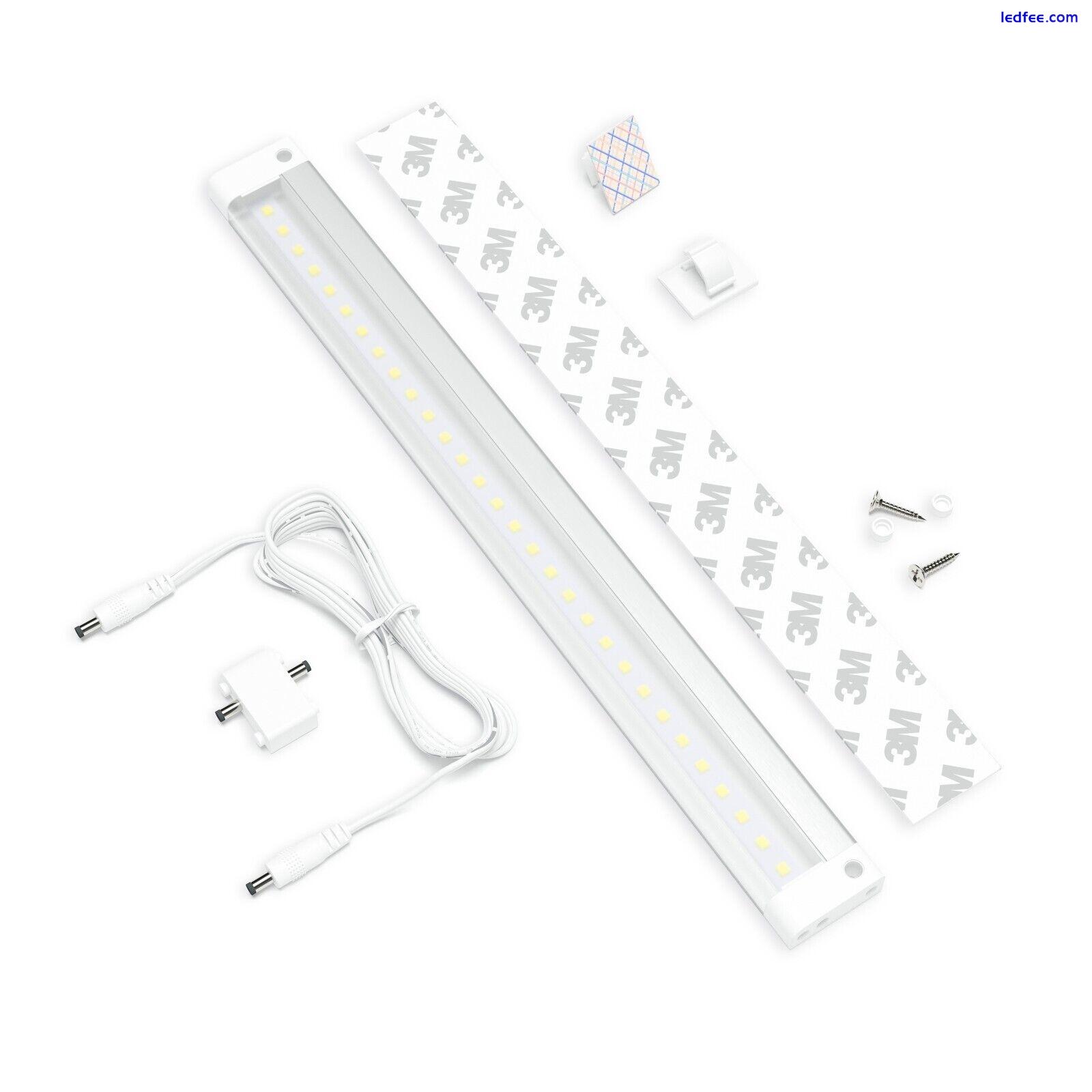 EShine White Finish LED Cabinet Lighting Bar Panel with Accessories NO IR Sensor 2 